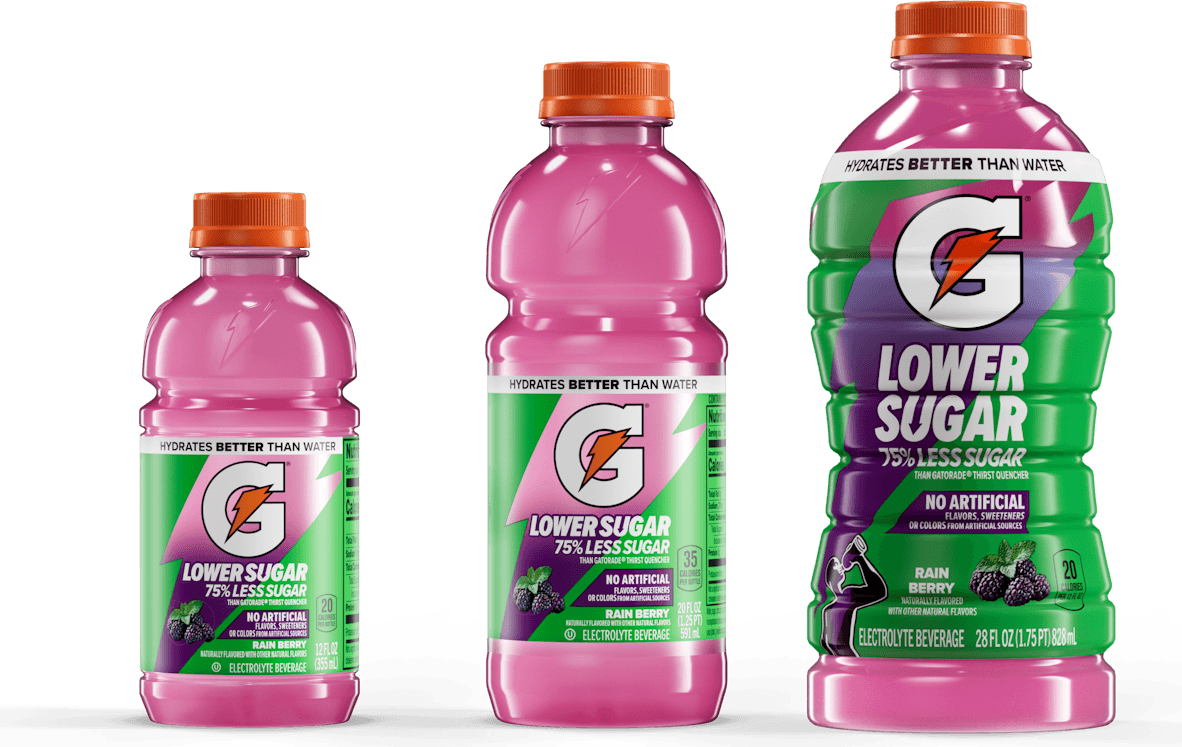 Gatorade Lower Sugar Rain Berry lineup